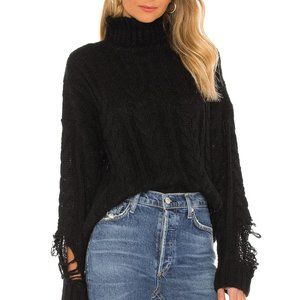 superdown - Corin Distressed Sweater in Black - Revolve